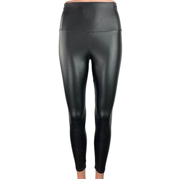 Aritzia Wilfred Free Daria Black Vegan Leather Mid Rise Ankle Leggings Size XS - Picture 1 of 4